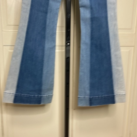Grace in LA Women’s High Waist Retro 70’s Flared Three Tone Blue Jeans Size 28 - Picture 8 of 10